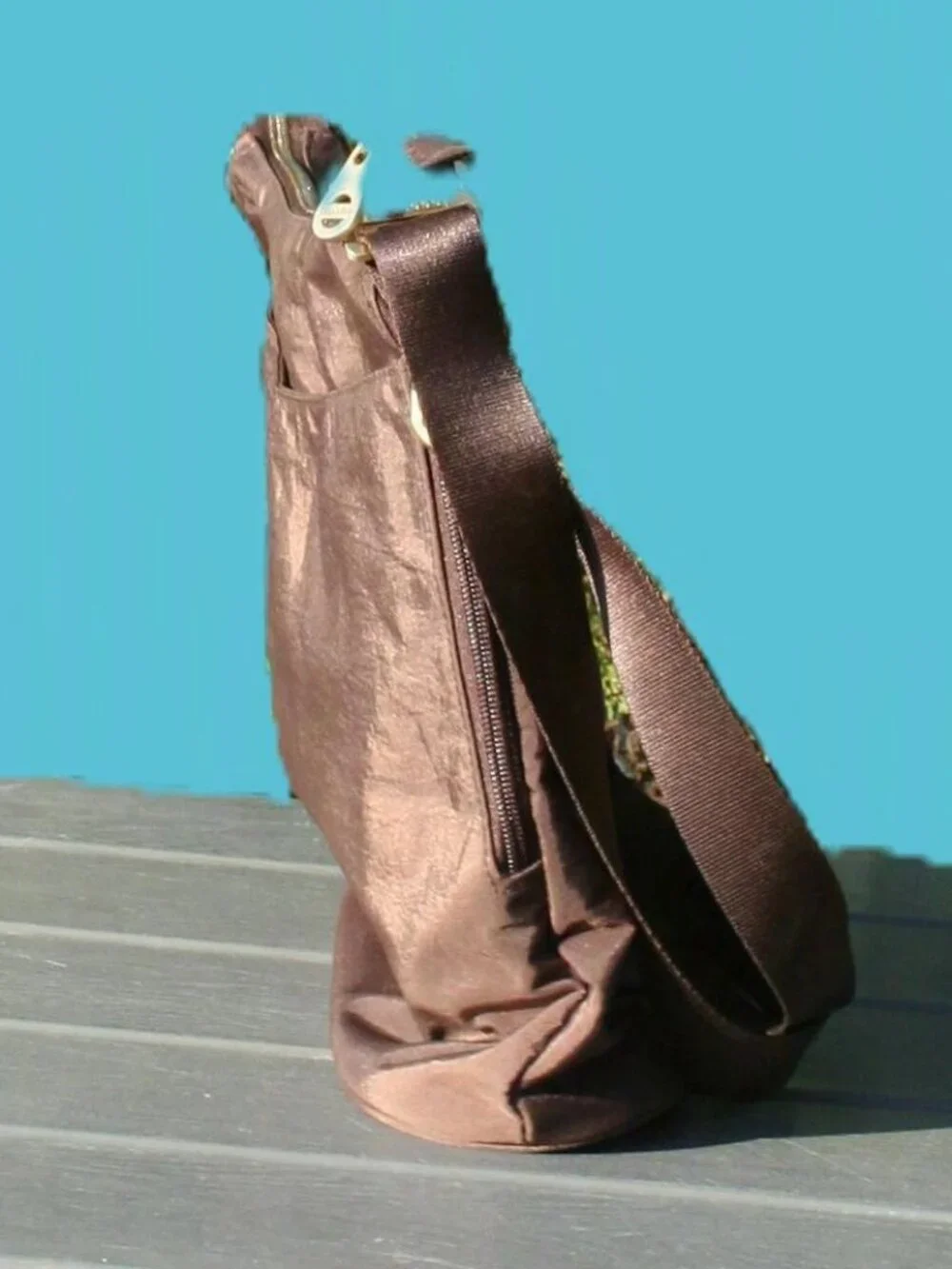 Baggallini Brown Gold Helsinki Hobo Bag